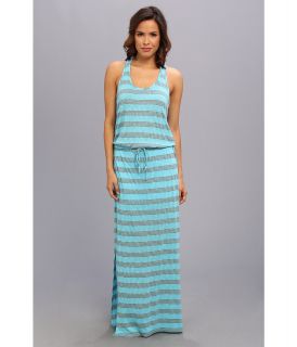 C&C California Sandwashed Stripe Maxi Dress Womens Dress (Blue)