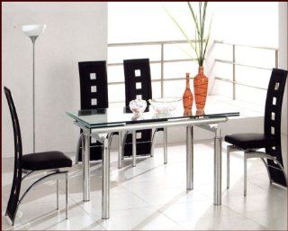 Metal Dining Set w/Glass Top OL DT06s Home & Kitchen