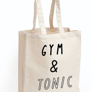'gym and tonic' tote bag by the joy of ex foundation