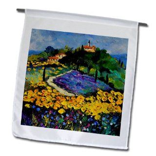 fl_21120_1 Pol Ledent painting oil landscape   Provence sunflowers   Flags   12 x 18 inch Garden Flag  Patio, Lawn & Garden