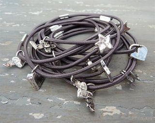 elastic silver charm bracelet by violette