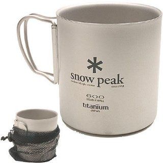 Snow Peak Titanium Double Wall Cup 600  Camping Mugs  Sports & Outdoors