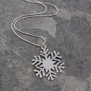 christmas sterling silver snowflake necklace by otis jaxon silver and gold jewellery