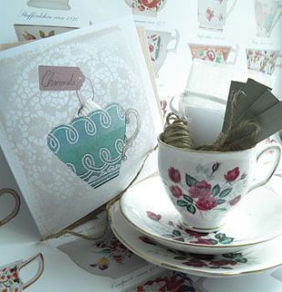 teacup garden and card by seedlings cards