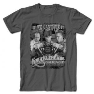 The Three Stooges Knuckleheads Garage T Shirt, Grey, Medium Clothing
