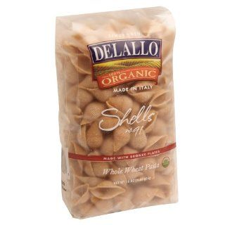 DeLallo Organic Whole Wheat Shells #91, 16 Ounce Units (Pack of 16)  Whole Wheat Organic Pasta  Grocery & Gourmet Food
