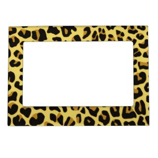 Animal Print, Spotted Leopard   Yellow Black Magnetic Photo Frame