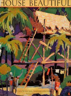 1928 Cover House Beautiful Indigenous People Jungle Hut Patricia Doty Art   Original Cover   Prints