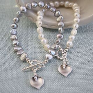 lily bracelet with freshwater pearls by kathy jobson