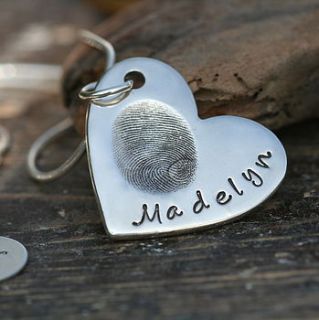 fingerprint heart necklace by joulberry