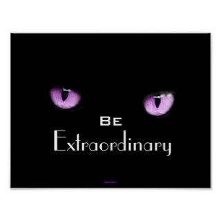 Cool Girly Motivational Inspirational Eyes of Cat Posters