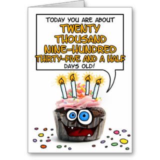 Happy Birthday Cupcake   57 years old Card