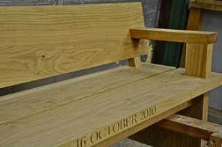 the oak and rope two seater personalised bench by the oak & rope company
