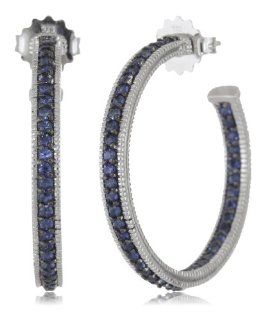 Judith Ripka "Ambrosia" Pave Hoop Earrings Jewelry