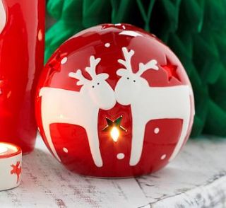 round reindeer tea light holder by the contemporary home
