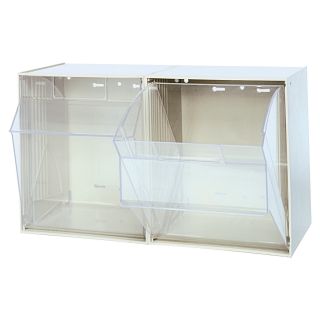 Quantum Storage Tip Out Storage Bin — 11 3/4in. x 23 5/8in. x 13 7/8in. Size, White, 2-Bin System  Tip Out Bins