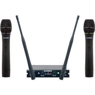 NUVOICE V280.1 Dual Channel VHF Wireless Microphone System Set 1 Musical Instruments