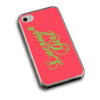 Lacrosse iPhone 4/4S Case Lacrosse Girl Script with Pink Background Cell Phones & Accessories