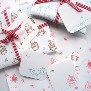 christmas mini wrapping paper set by moobaacluck