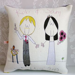 personalised wedding gift cushion by seabright designs