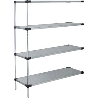 Quantum Solid Shelf Unit System — 86in.H Add-On Unit with 4 48in.W x 24in.D Shelves, Model# AD86-2448SG  Solid Shelving Add On Kits