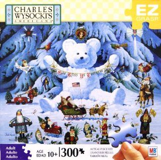CHARLES WYSOCKI's AMERICANA PUZZLE "Jingle Bell Teddy and Friends" 300 Piece Toys & Games