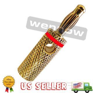 WennoW� Red High Quality Heavy Banana Plug Gold Plated Metal Computers & Accessories