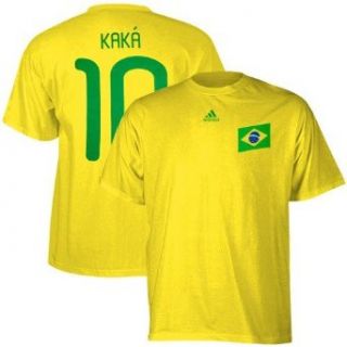 Kaka #10 Brazil Soccer adidas Yellow 2010 World Cup Name and Number T Shirt  Sports Fan T Shirts  Sports & Outdoors
