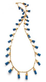 Tory Burch Leather Tassel Paillette Necklace