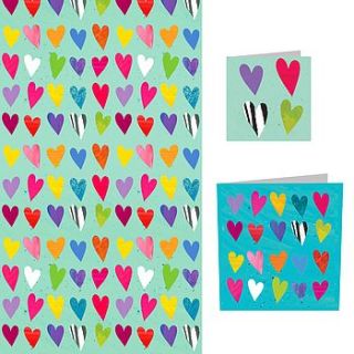 coloured heart card wrap and tag set by square card co