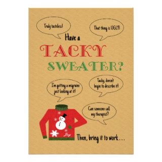 Tacky Sweater Office Christmas Party Personalized Invitation
