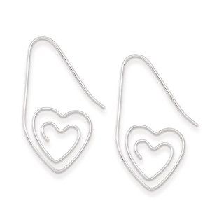 Sterling Silver Hook Heart Earrings Jewelry
