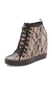 DKNY Lace Wedge Sneakers