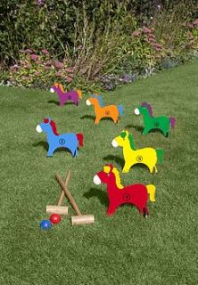 fair trade horse croquet set by traidcraft