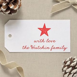 personalised christmas star gift tags by fraser & parsley