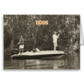 Boss's Birthday, Men fishing on lake Card