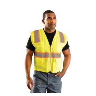 Classic Mesh Two Tone Surveyor Vest, Class 2   SAFETY YELLOW   5XL Classic Mesh Work Utility Outerwear Clothing