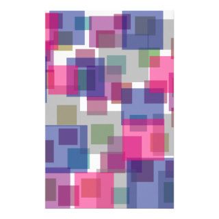 Multi color squares stationery paper