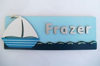 personalised boat door plaque by dream scene children's gifts