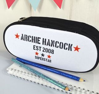 boy's personalised pencil case by tillie mint