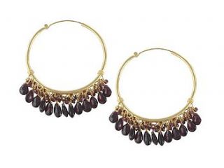 gemstone hoop earrings by rochelle shepherd jewels