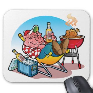 BBQ Pig Lounging Mouse Pad