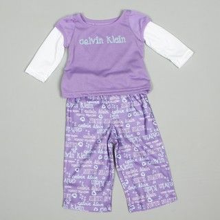 Calvin Klein Infant Girl's 2 piece Doubler Pajama Set FINAL SALE Calvin Klein Girls' Pajamas