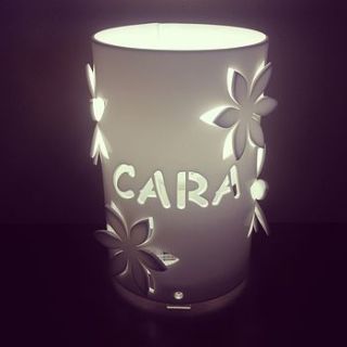flower personalised table lamp by kirsty shaw