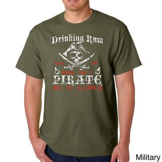 Men's Rum Drinking Pirate T shirt Los Angeles Pop Art Casual Shirts