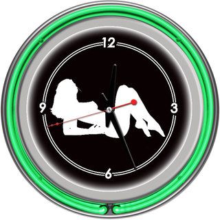 Shadow Babes A Series Two Green Neon Rings Clock Trademark Games Billiard Accessories
