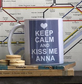 personalised keep calm and kiss me mug by that lovely shop