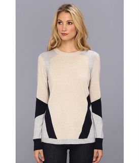 Rebecca Taylor L/S Colorblocked Intarsia Sweater
