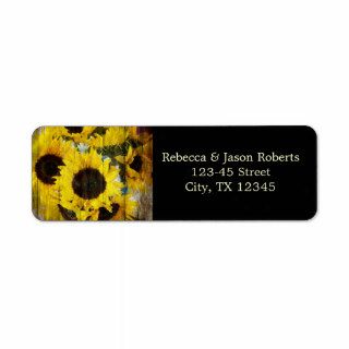 elegant yellow sunflowers floral country wedding custom return address label