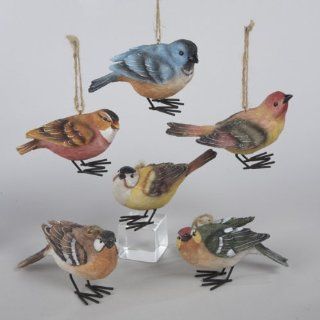 Set of 6 Nature Inspired Decorative Bird Figure Christmas Ornaments 3"   Christmas Ball Ornaments